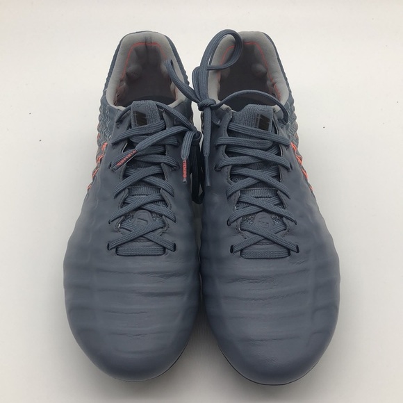 Men’s Nike Tiempo Legend 7 Elite SG Pro Soccer Cleats Grey Orange AR4387-409 - Picture 3 of 4